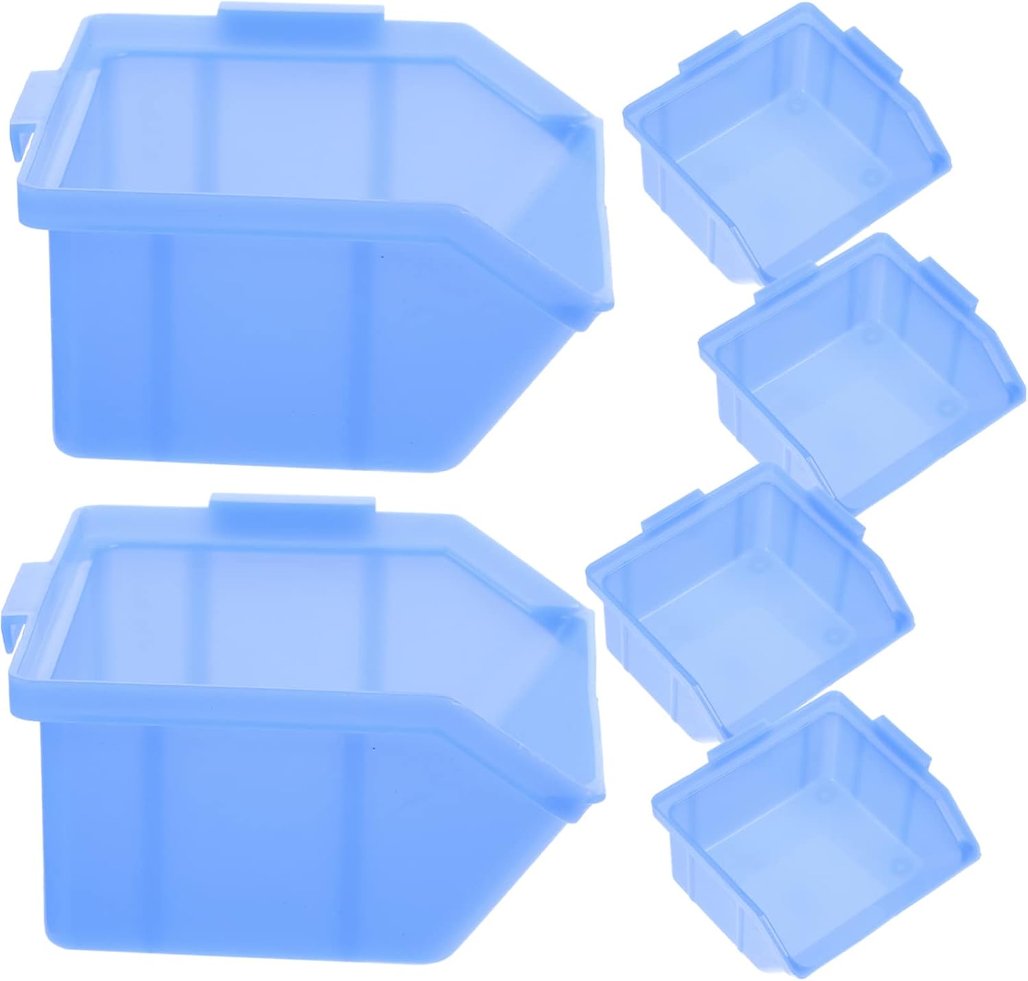 Homoyoyo 4sets Nesting Shelf Bin Box Durable Material Parts Storage Organizer for Tools Hardware Garage and Home Maintenance Efficient Container 6pcs*4