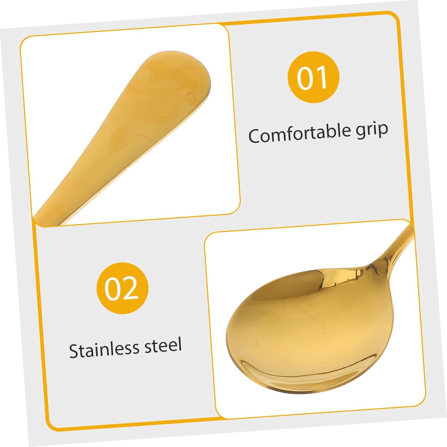 Xmas Gold Stainless Steel Salad Servers Set for Serving
