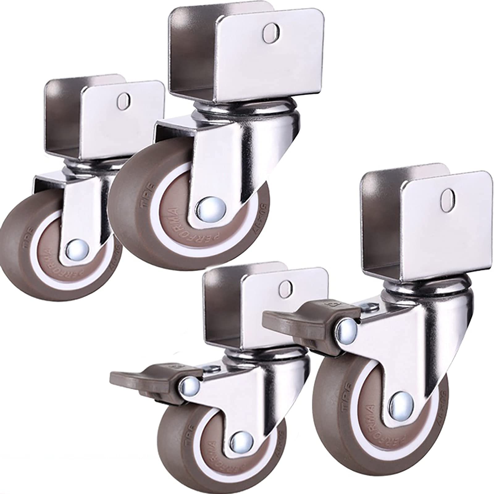 Roues en caoutchouc 25 mm lot de 4 roulettes pivotantes pour le transport de meubles lourds