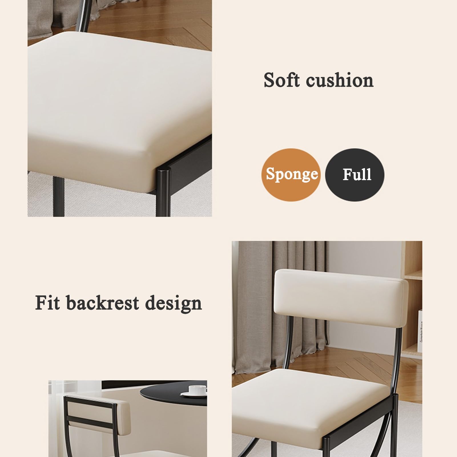 Set da pranzo/tavolo con 4 sedie per casa, ufficio, reception, soggiorno, club, bar, cucina e ristorante (80 cm/31,4 pollici)