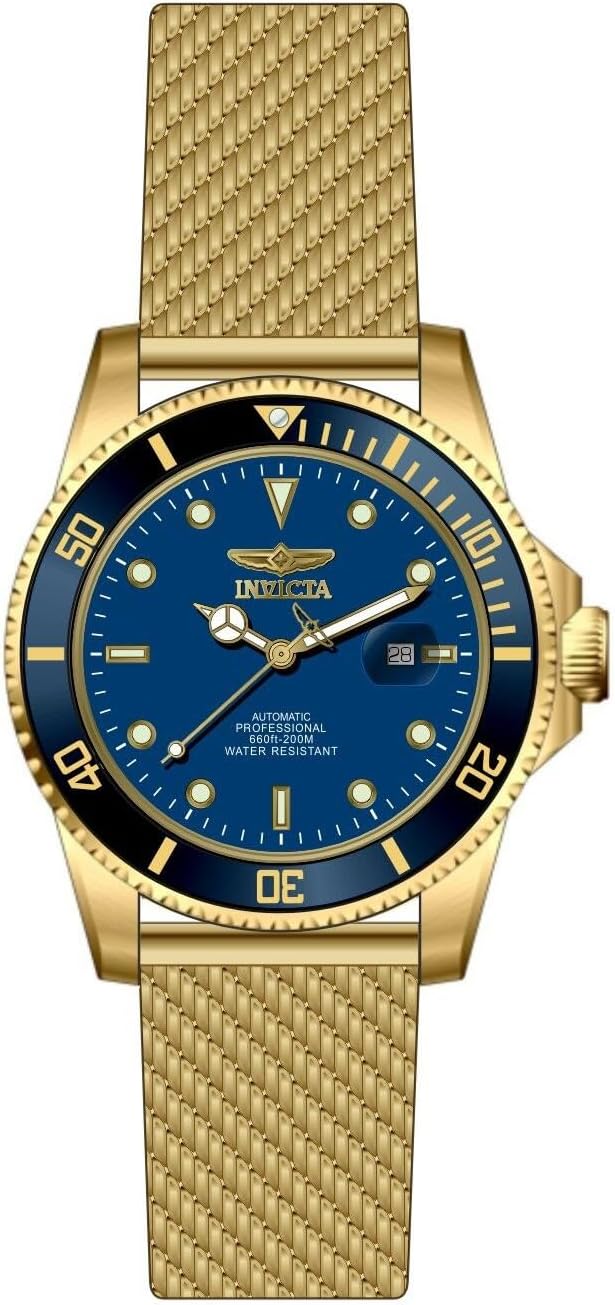Invicta Pro Diver Men 47mm Stainless Steel Gold Blue dial