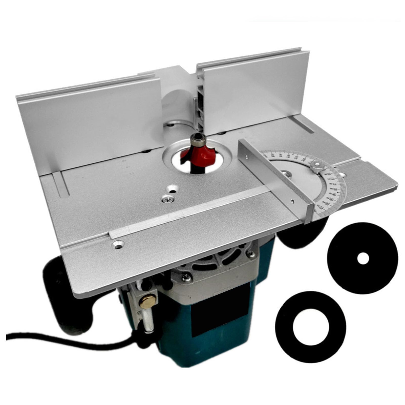 Soporte de ranura de fresado de enrutador, máquina cortadora de tableros Fl-IP, placa de inserción de mesa de enrutador de aluminio para carpintería, herramienta de plantilla de gabinete ajustable,