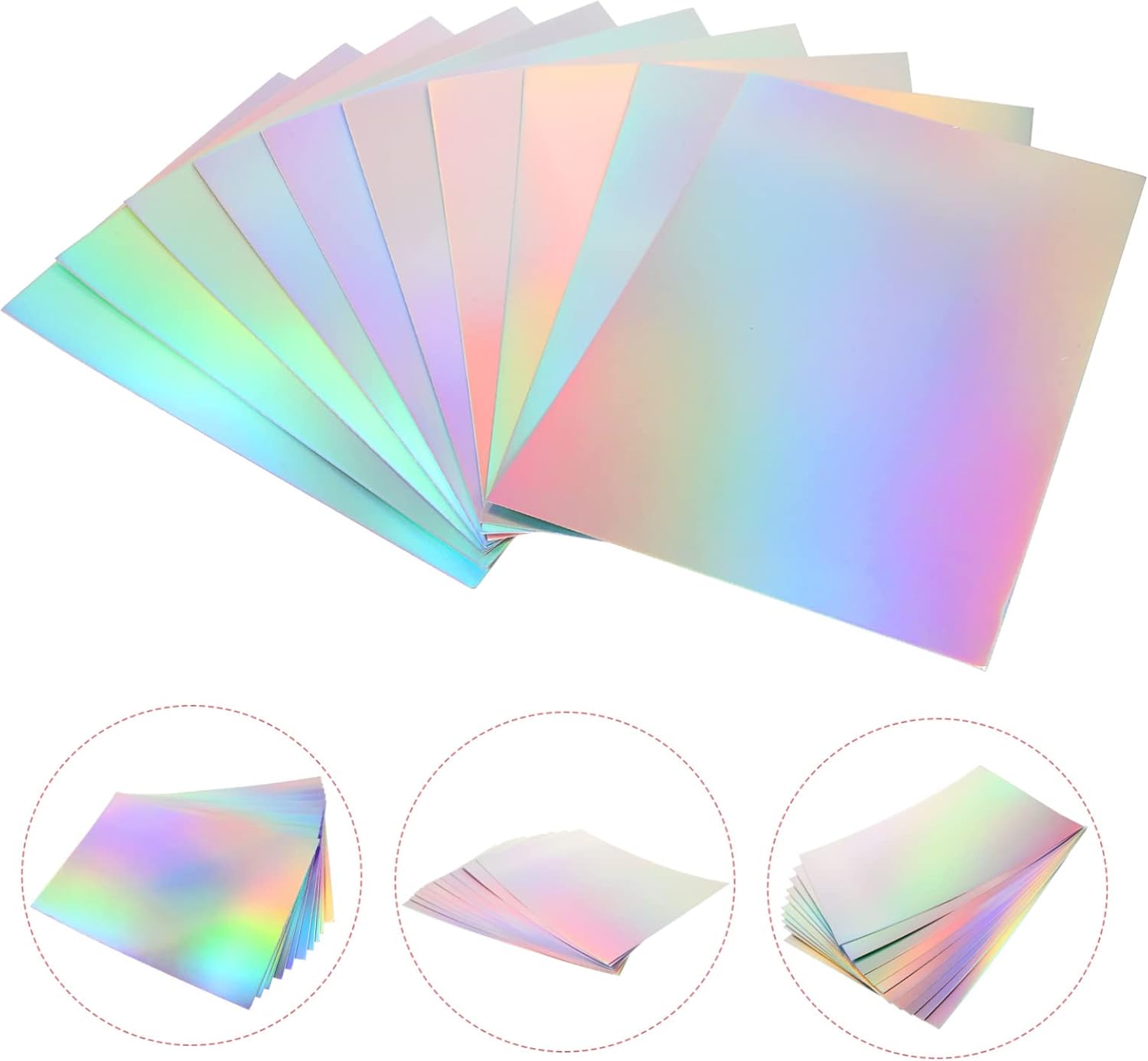 Housoutil 50pcs Decorative Folding Papers Diy Craft Papers Reflective for Scrapbooking Decorations