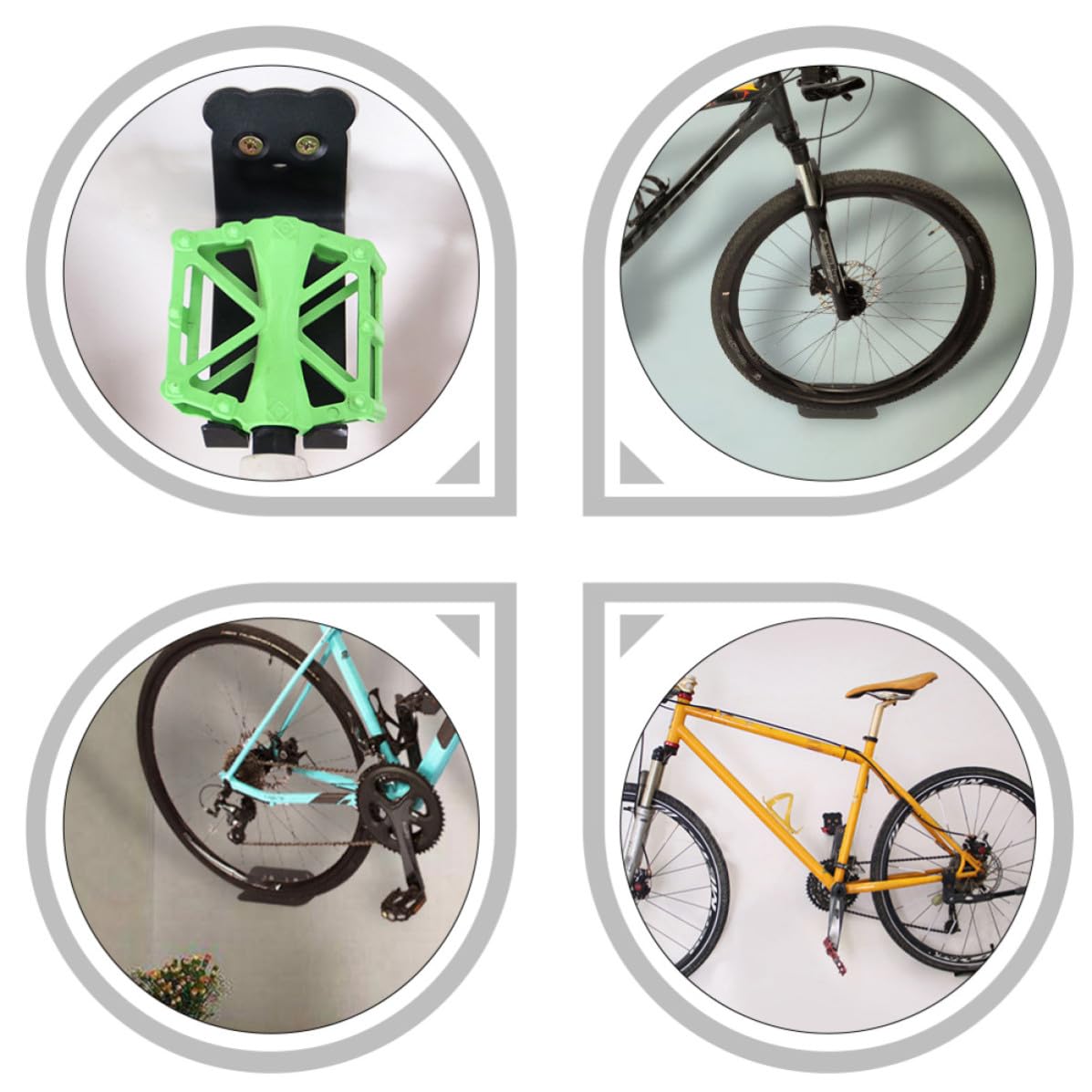 Soporte de Pared para Bicicletas de Metal 2 Juegos para Colgar y Organizar Bicicletas en Hogares o Tiendas Práctico y Antideslizante