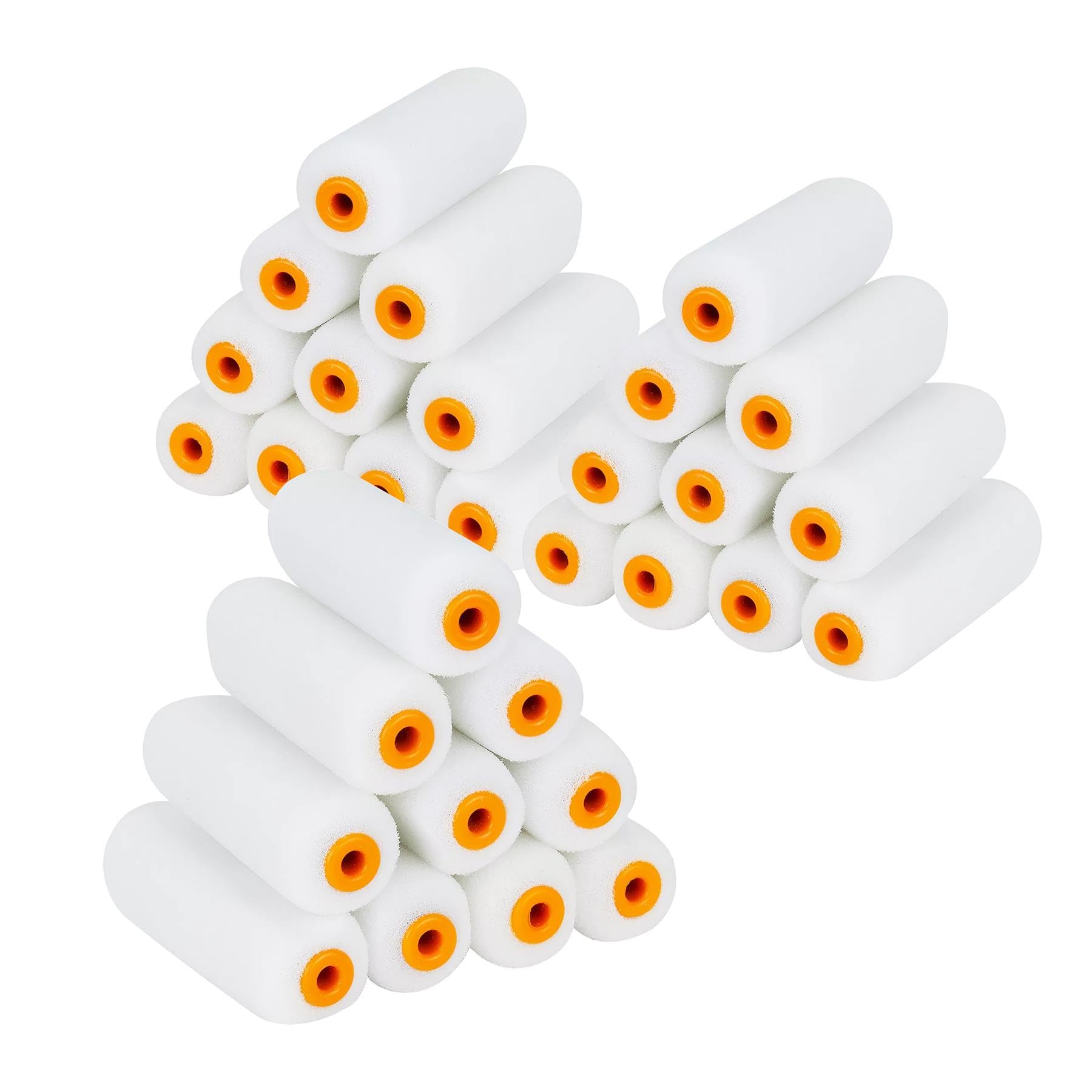 Simpa White 30 Piece 4" (100Mm) High Density Foam Mini Paint Rollers Refills For Gloss And Satin Paints On Smooth Surfaces.