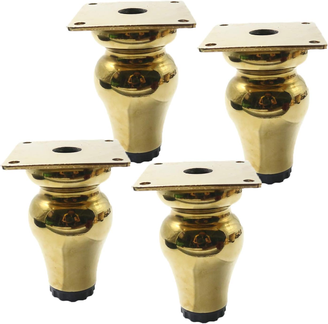 4 Pieces Furniture Feet Metal Gourd Type Replacement Table Legs Furniture Legs TV Cabinet Legs,Bathroom Cabinet Legs,Bedside Table Legs,Wardrobe Legs,Sofa Legs,Coffee Table Legs(Go