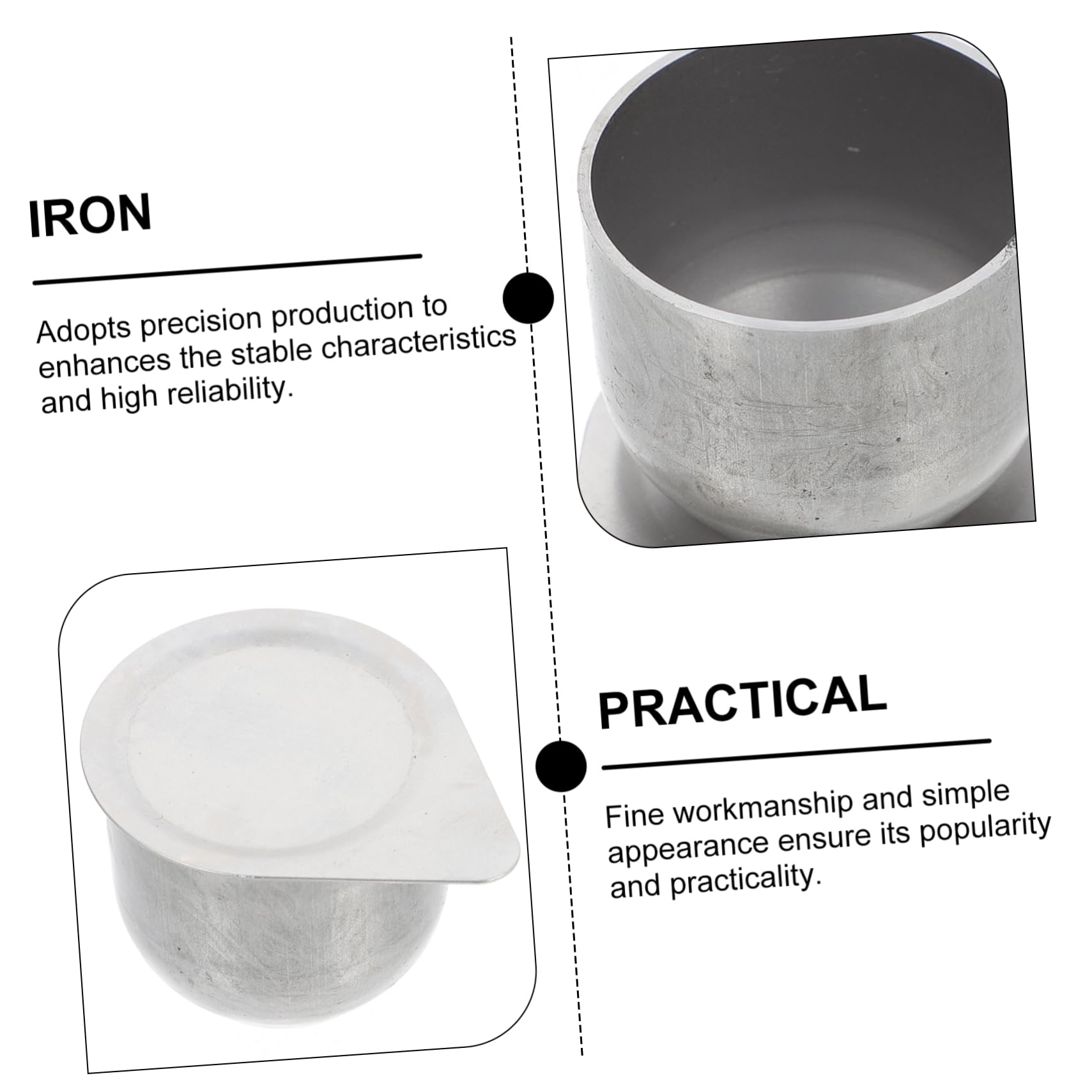 CIMAXIC Laboratory Iron Crucible Crucible Cup Lid Heat Resistant Casting Crucible