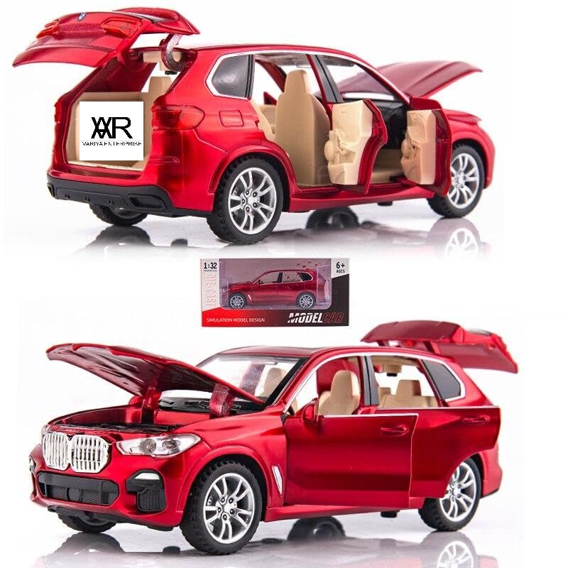 VARIYA ENTERPRISE1:32 BMW X5 Toy Car Metal Pull Back Diecast Car with Openable Door and Sound Light, Gifts Toys for Kids【 Multicolor 】