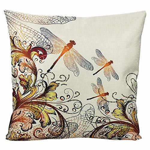 Vakado Outdoor Butterfly Flowers Throw Pillow Covers Patio Garden Summer Spring Floral Dragonfly Pot Bike Insects Furniture Decorative Cushion Cases Home Decor For Porch Couch Sofa 18X18 Set Of 4 #TOP4