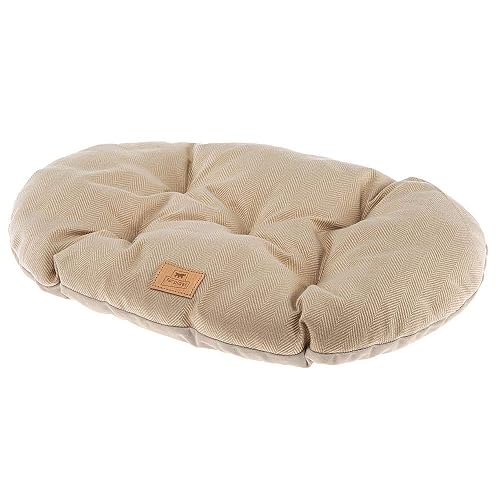 Ferplast Cojín Para Perros Y Gatos Stuart 65/6, Doble Cara, Tweed Y Suave Terciopelo, Lavable, Beige, M