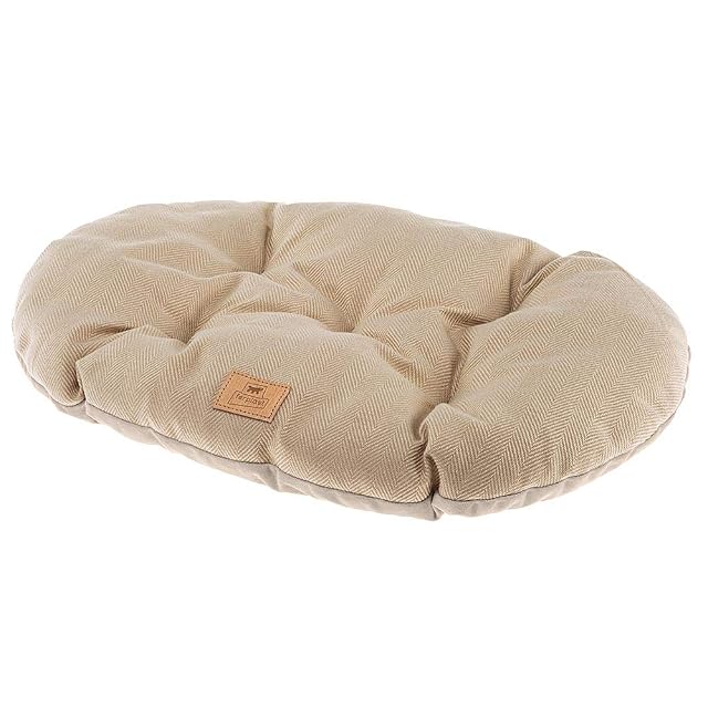 Ferplast Cojín Para Perros Y Gatos Stuart 89/10, Doble Cara, Tweed Y Suave Terciopelo, Lavable, Beige, XL