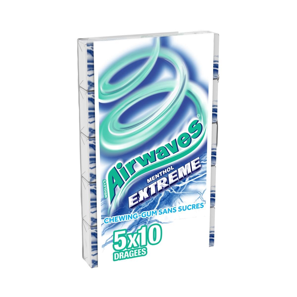 AIRWAVES Chewing Gum Sans Sucre Goût Menthol Extrême 5 Paquets 70g