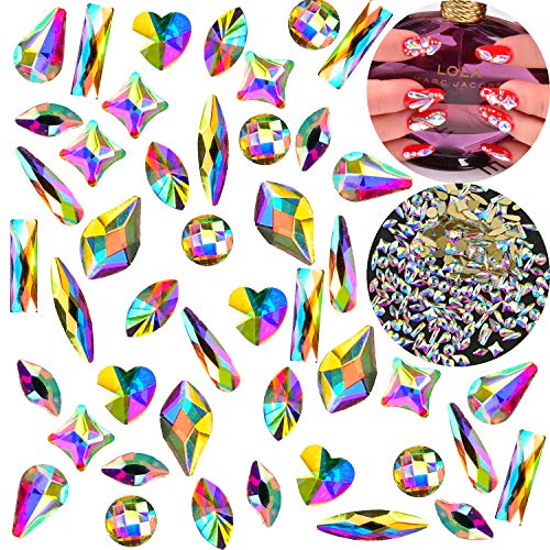 Massive Beads Mixed Flat Back Crystal Rhinestones Gems For 3D Nail Art Phone Diy (10Shapes, Mix Shape 2) #TOP2