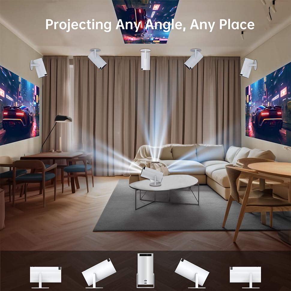 HY300 Plus Type-C 4K Mini Projector with WiFi & Bluetooth - Upgraded Portable Projector for Phone, TV Stick, Laptop, Xbox, PS5