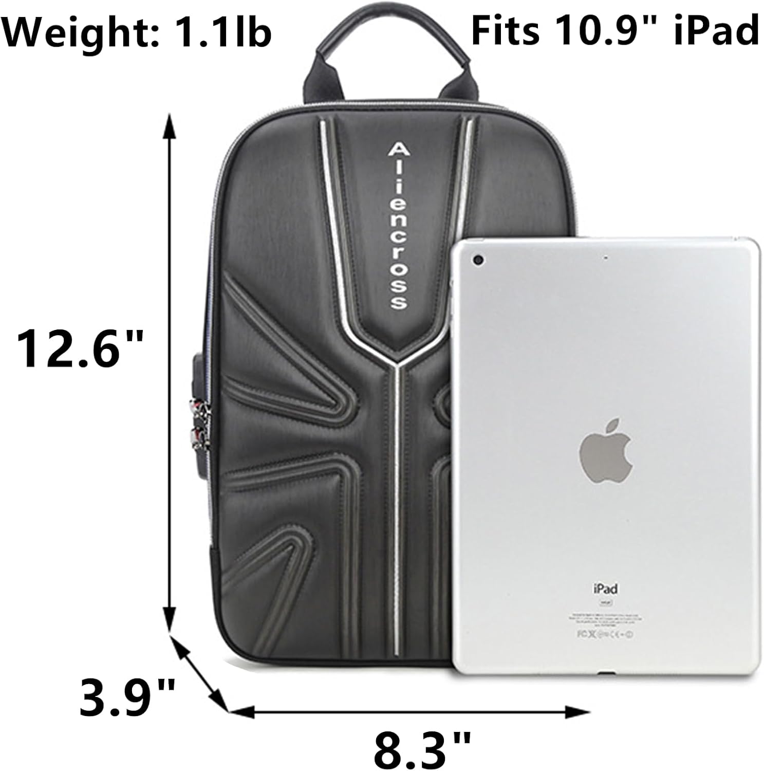 O-TBOST EVA Hard Shell Crossbody Sling Backpack for Men Anti-Theft Sling Bag with USB Charging Port (Black)