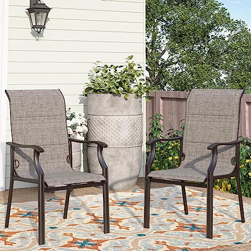 Phi Villa 7 Pcs Patio Dining Set, Outdoor Table Chair Set With Large Metal Table, 6 High Back Patio Chairs Include 4 Fixed And 2 Swivel Chair, Patio Furniture Dining Set For Patio Lawn Garden #TOP3