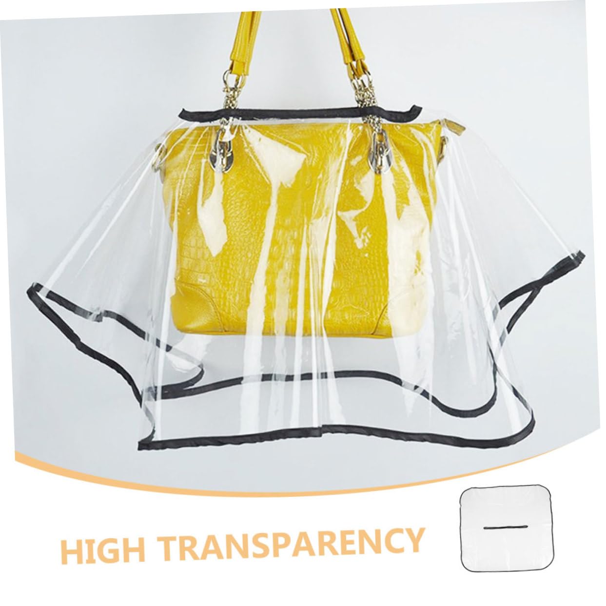 2 Piezas Funda Protectora de Lluvia para Bolso, Transparente Eva, Alta Visibilidad, Bordes Sellados, para Protección al Aire Libre