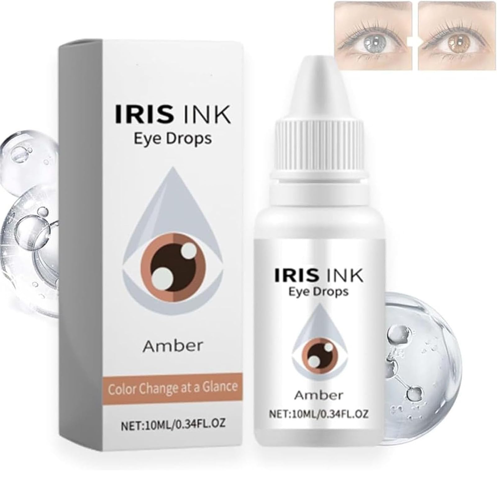 Eye Color Changing Drops, Irisink Pro Eye Drops, Fancy Drops Change Your Eye Color, Irisink Eye Drops, Color Changing Eye Drops, Lighten & Brighten Your Eye Color (Amber)
