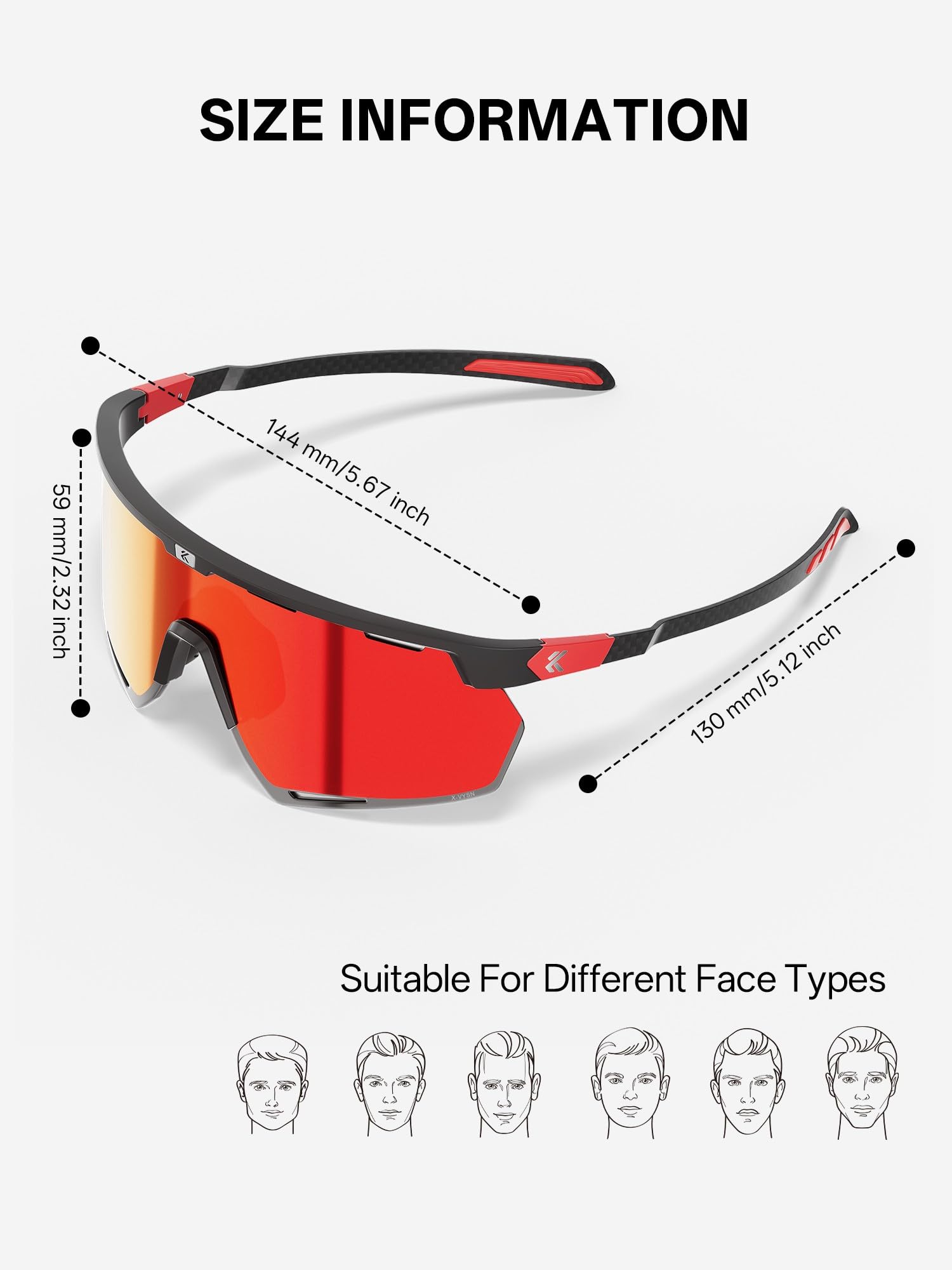 KAPVOE Gafas de Sol Ciclismo 26g Mujeres Hombres Gafas de Deportivas Montañismo Montaña MTB Triatlón KOVEX Serie-K432