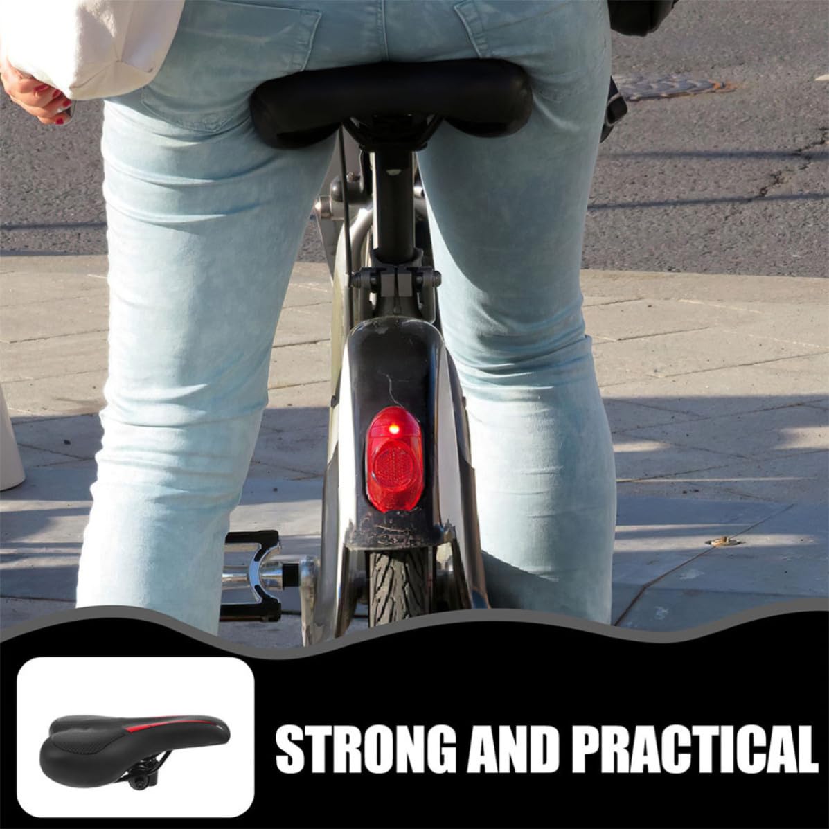 ULTECHNOVO 2 Piezas Sillín de Bicicleta Negro de PU y PP, Cómodo y Ligero