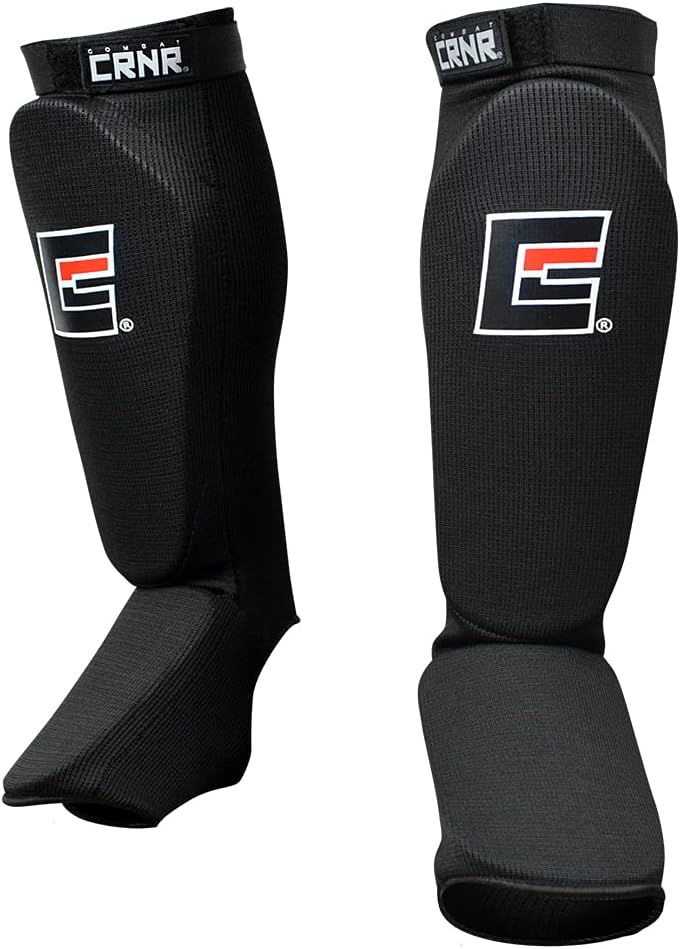Slip On Elastic Muay Thai Shin Guards – Kickboxing, MMA Sparring and Training Protective Instep Shin Pads