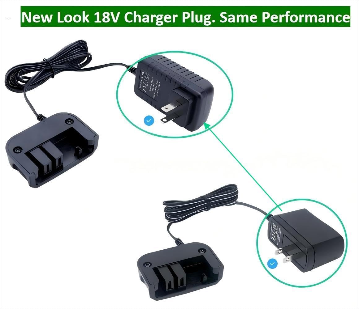 Biswaye 9.6V-18V Multi Volt Battery Charger Compatible with Black & Decker 18V 14.4V 12V 9.6V NiCD NiMH Battery HPB18-OPE HPB18 HPB14 HPB12 HPB96 244760-00 A1718 FS18FL FSB18