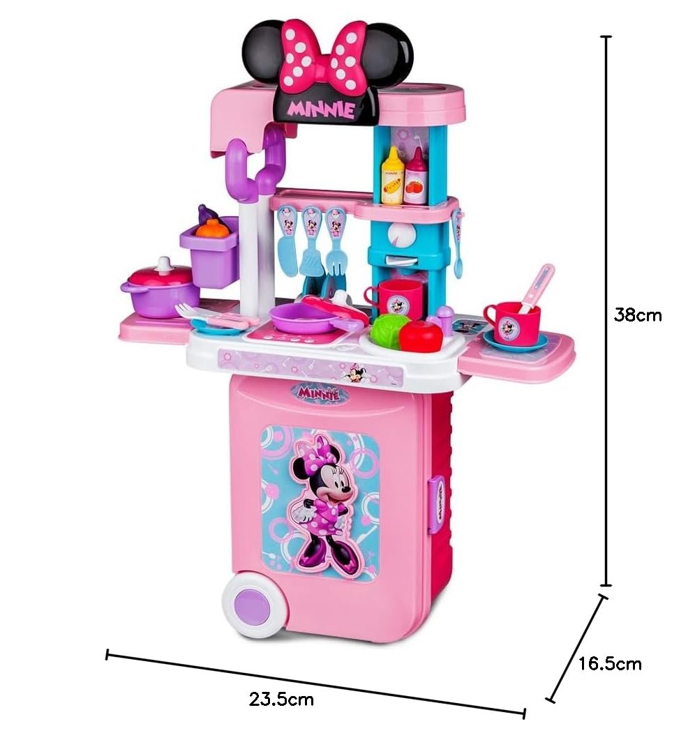 Maleta de Viagem Minnie Cozinha Playset 3 Em 1 Multikids - BR1298