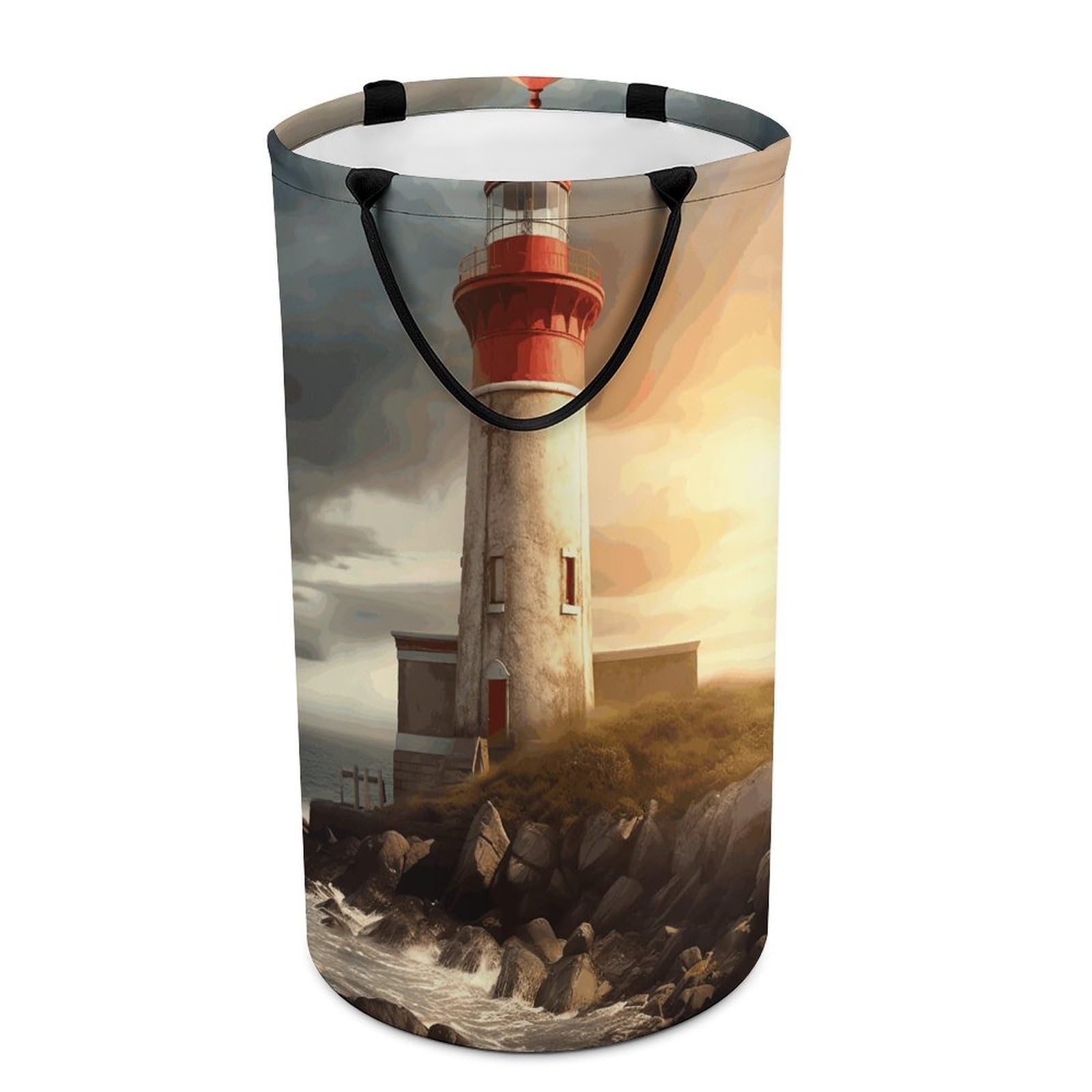 Panier à linge pour dortoir et chambre d'étudiant grand format motif phare