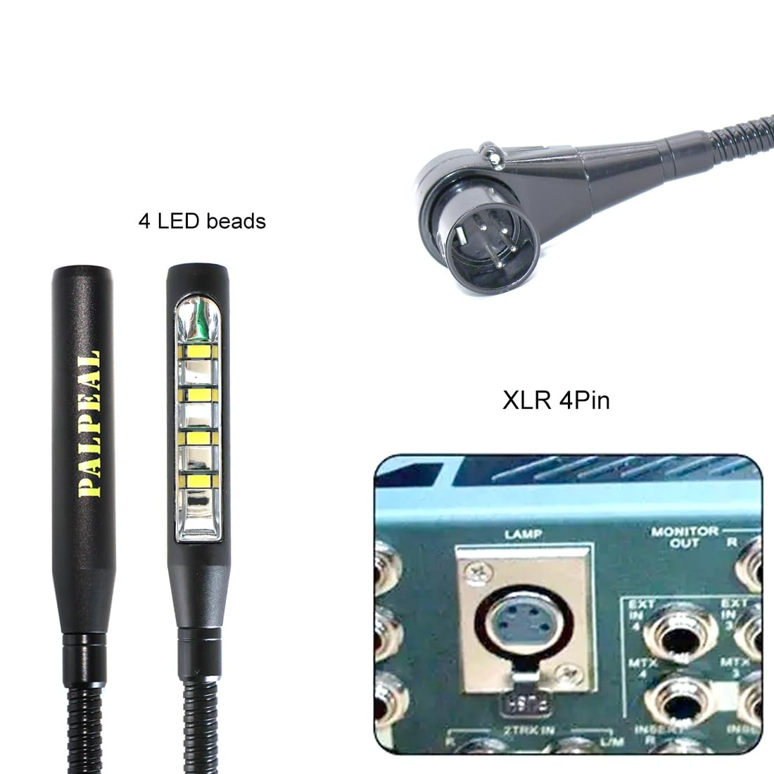 Amazon.com: PALPEAL XLR 4 Pin LED gooseneck Light Compatible