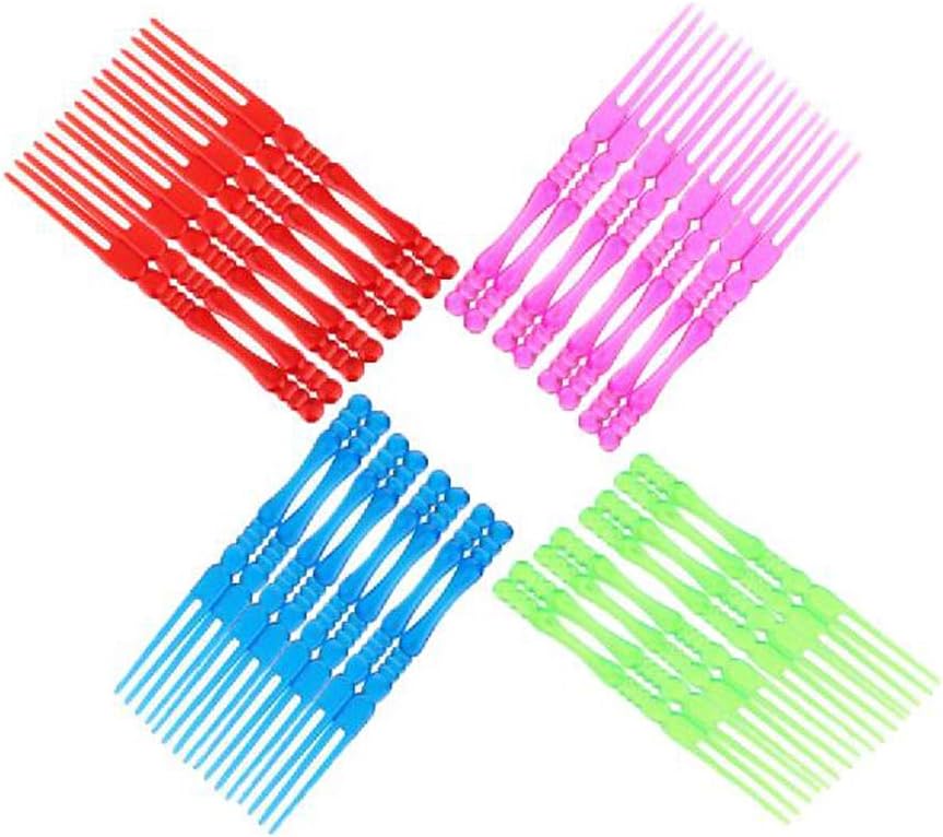 erioctry 400PCS Disposable 4" Plastic Cocktail Picks Fruit Forks Cocktail Sticks Party Supplies Plates Picks Cake Forks Dessert Forks (Multicolor)