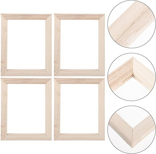Miniatura 9 de EXCEART 4 marcos de arte para pintura al óleo, barras de madera maciza para tablero de pintura para artistas y aficionados, compatible con acuarelas