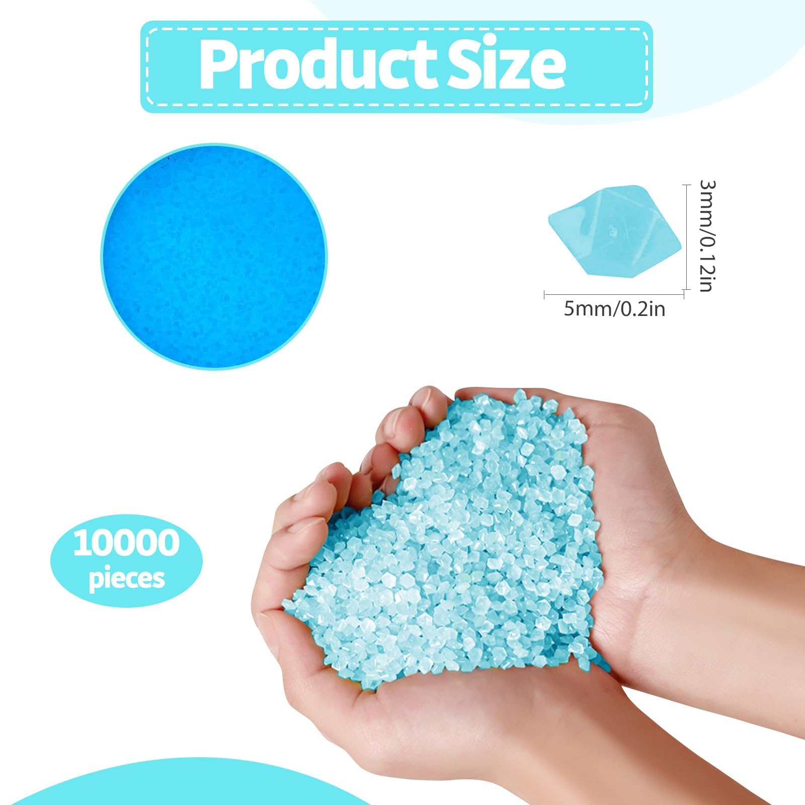 Pietre luminose Pietre preziose per bambini, 10000 pezzi di ciottoli, Pietre luminose da giardino, Pietre Babbane, Pietre di vetro, Decorazione del giardino, Diamanti colorati Pietre preziose (blu)