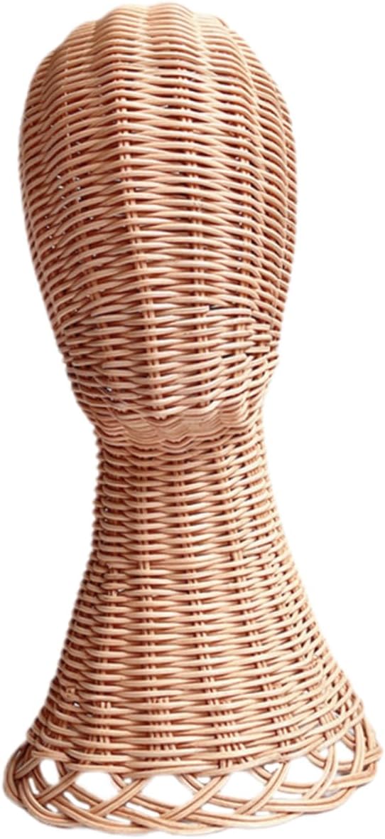 EXCEART Rattan Hat Display Rack Decorative Stand for Hats and Wigs for Home Retail Use Sturdy and Attractive Design for Showcasing Headwear Non-distorting Mannequin Shape