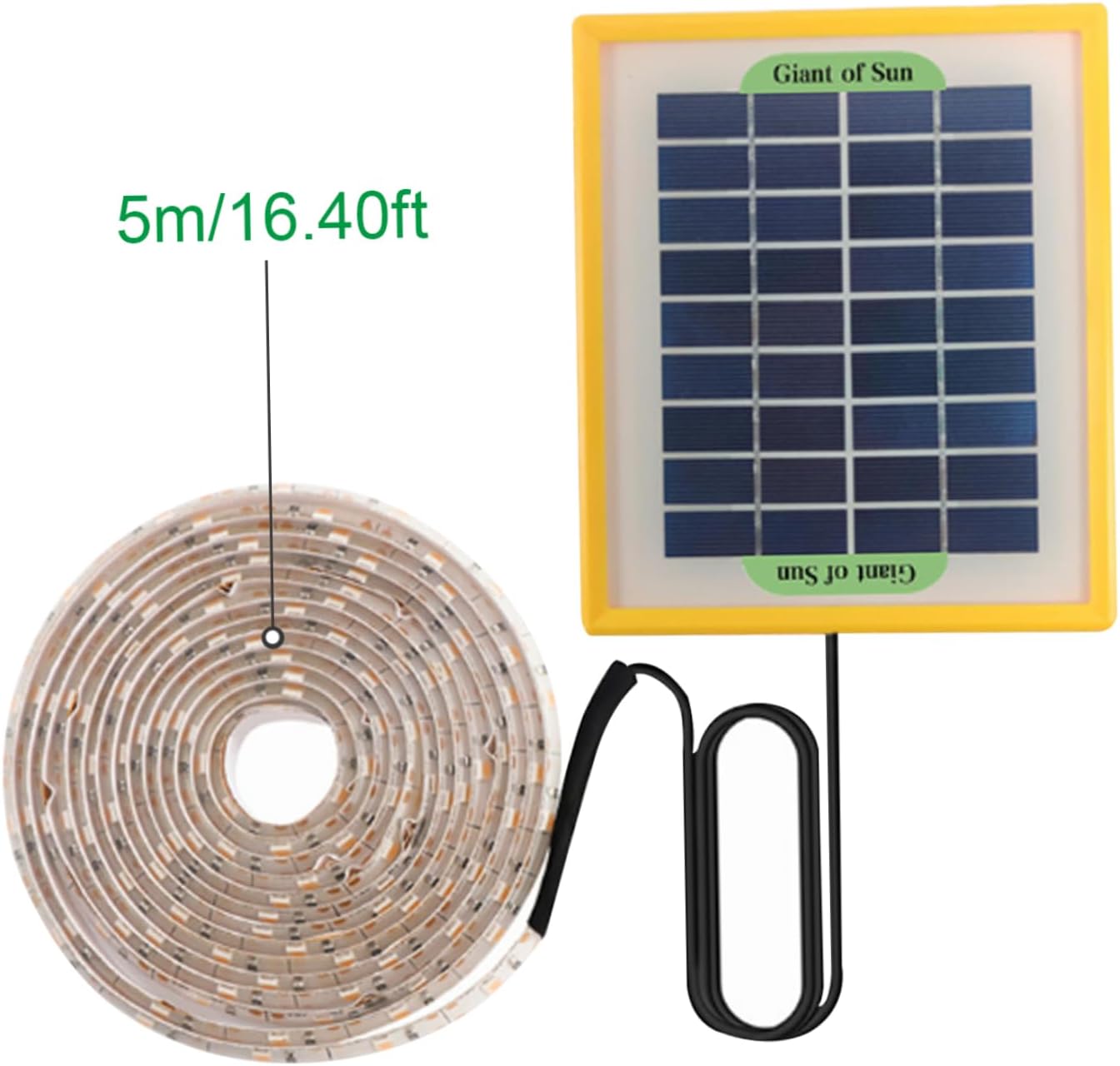 Solar Powered Grow Lights, 16.4ft Plants Light Strip with Solar Panel, Full Spectrum Growing Lamp, Sunlight Plant Lamp Strip