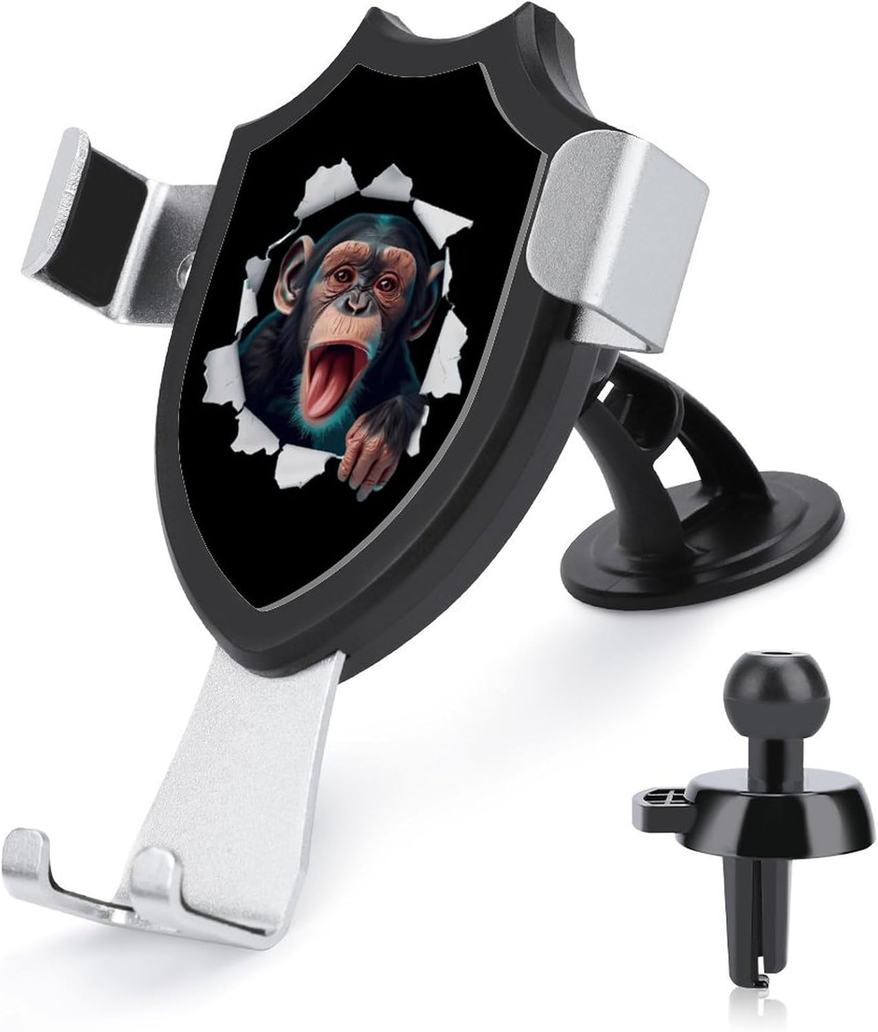 Funny Chimp Monkey Lover Chimpanzee Funny Phone Mount Adjustable Angle for Car Dashboard Windshield Vent Universal Automobile Accessories