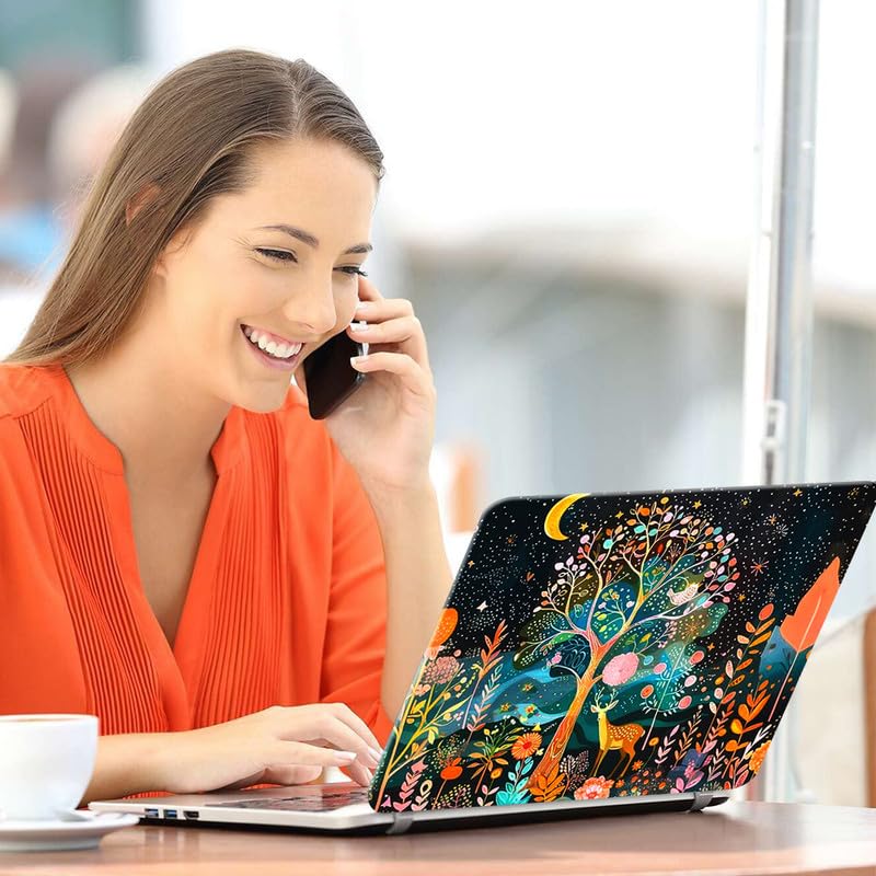 Image of Floral F41 Top+Wrist Pad Vinyl Laptop Skin /Sticker /Cover for 13 to 13.3 Inches Laptops Laminated-Removable-HD Quality Compatible for Hp-Dell-Sony-Lenovo-Asus etc.(13x9.2 Inches)