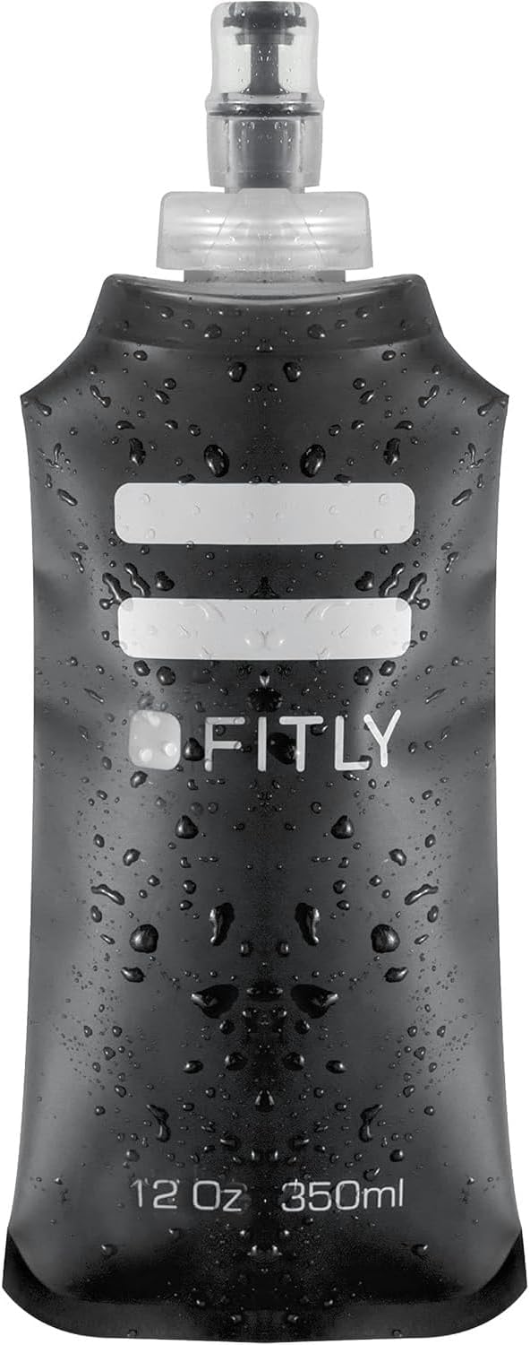 FITLY Soft Water Bottle | Shrink As You Drink Soft Flask for Hydration Pack | Folding Water Bottle Ideal for Running, Hiking, Cycling, Climbing & Rigorous Activity