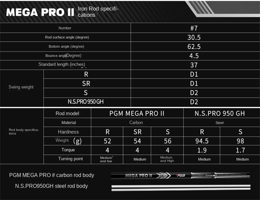 MEGA PRO II Palos de Golf Profesionales #2 #3 #7 Diestros R Carbon
