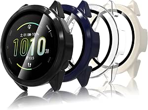Coque Garmin Forerunner 165/165 Music Bigqin - 4 Pièces Avec Verre Trempé | Transparent/Noir/Blanc/Bleu