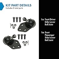Vista 488 de TRQ, junta de rótula inferior delantera para el lado del conductor y del acompañante
