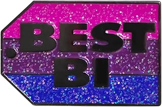 Best Bi Glitter Enamel Pride LGBT Rainbow Pin - Lapel Stripes Decoration for Clothes and Bags