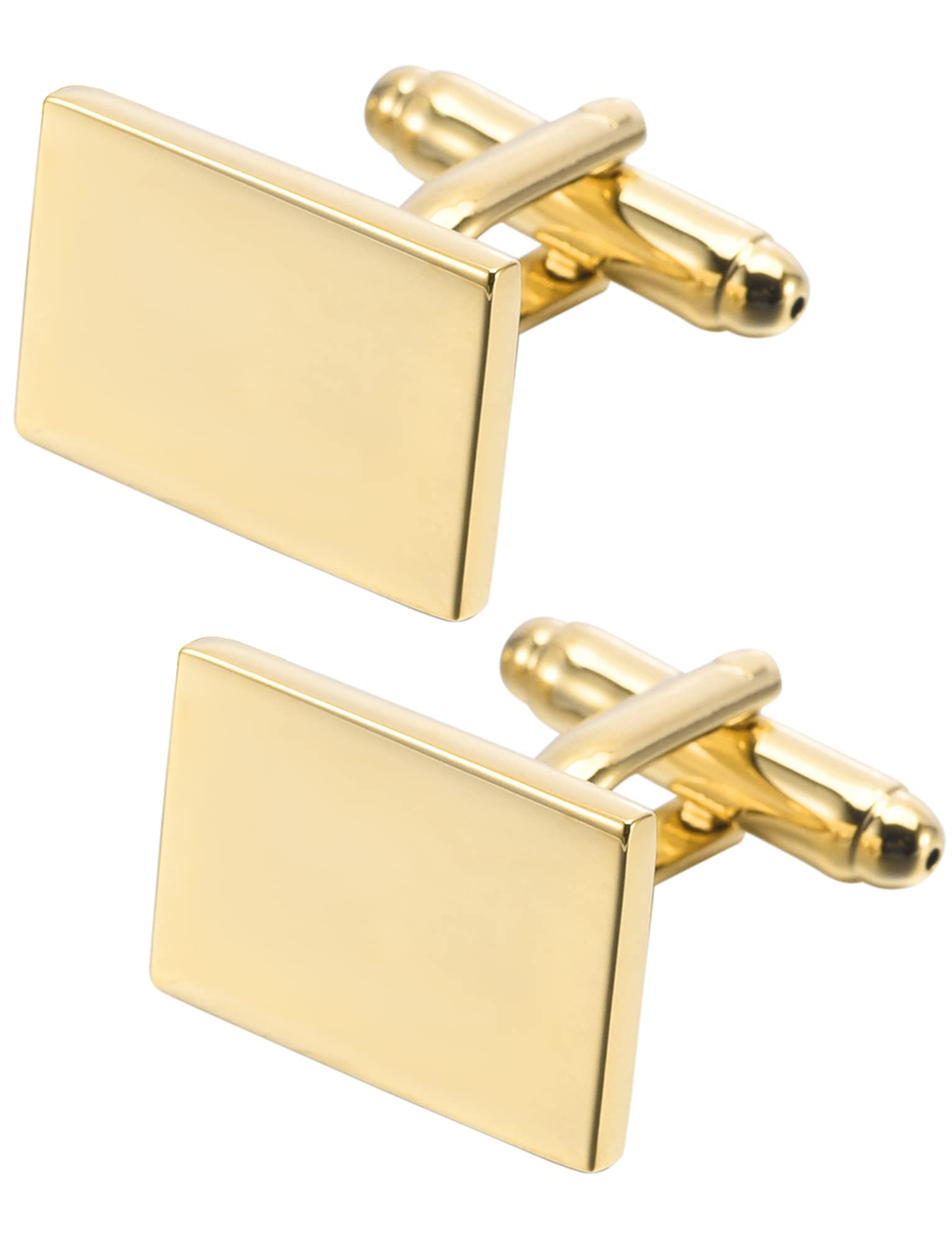Boutons De Manchette Pour Hommes - Rectangle Brillant En Acier Inoxydable Pour Mariage Et Soirée