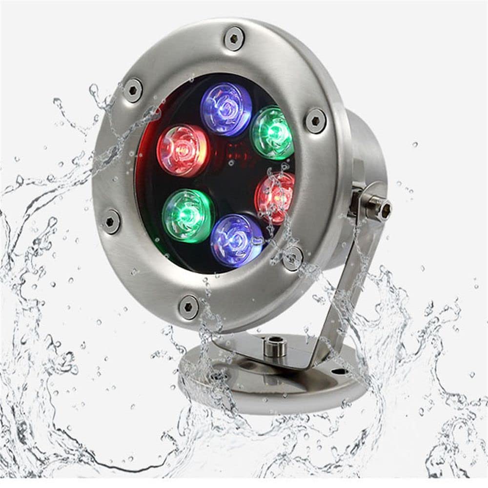 HELCEKOU Underwater Pond Lights IP68 Waterproof Submersible LED Lamp for Garden Swimming Pool Party Fountain 6W White