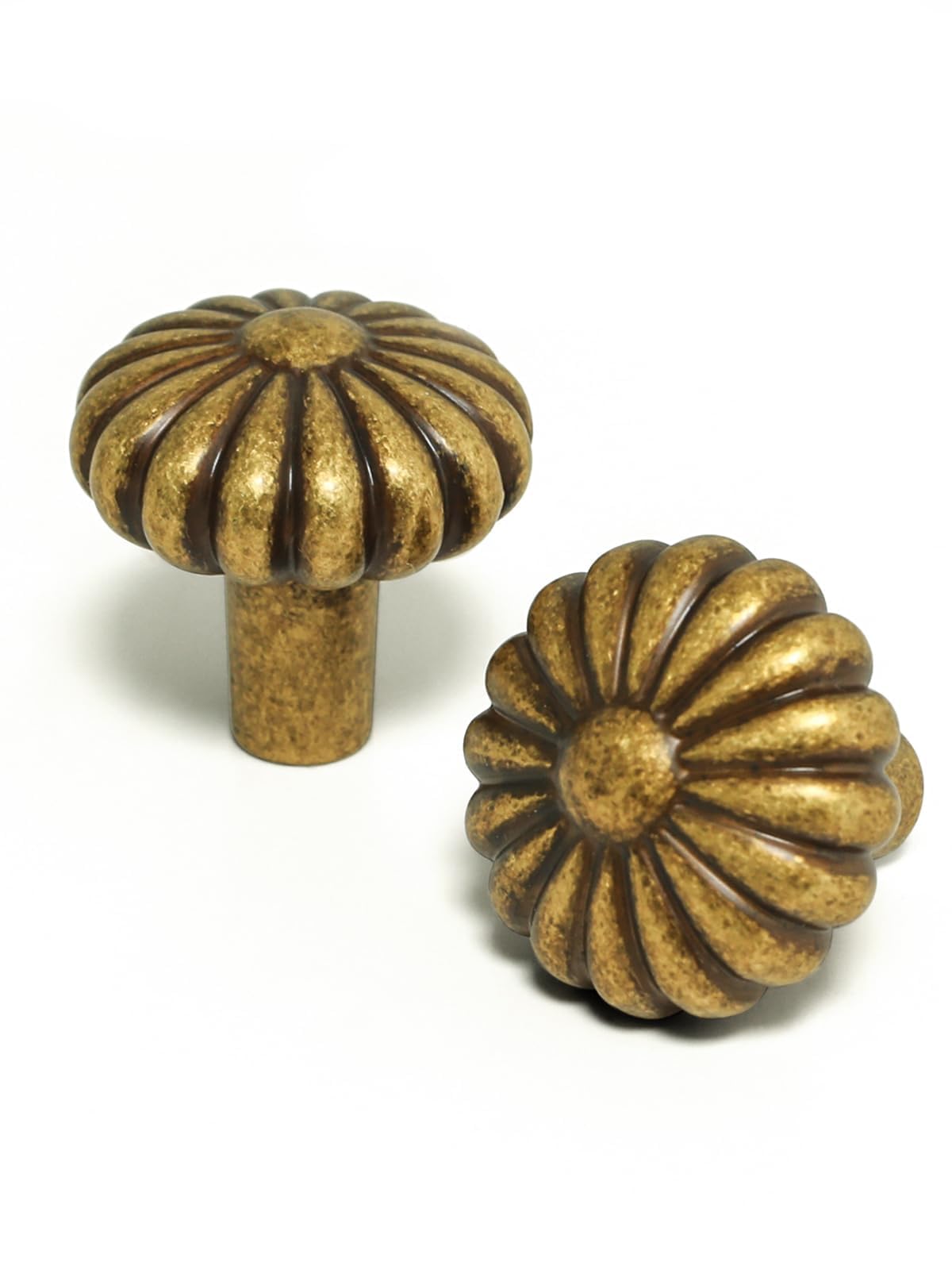 Boutons d'armoire en laiton antique rond floral pour placard