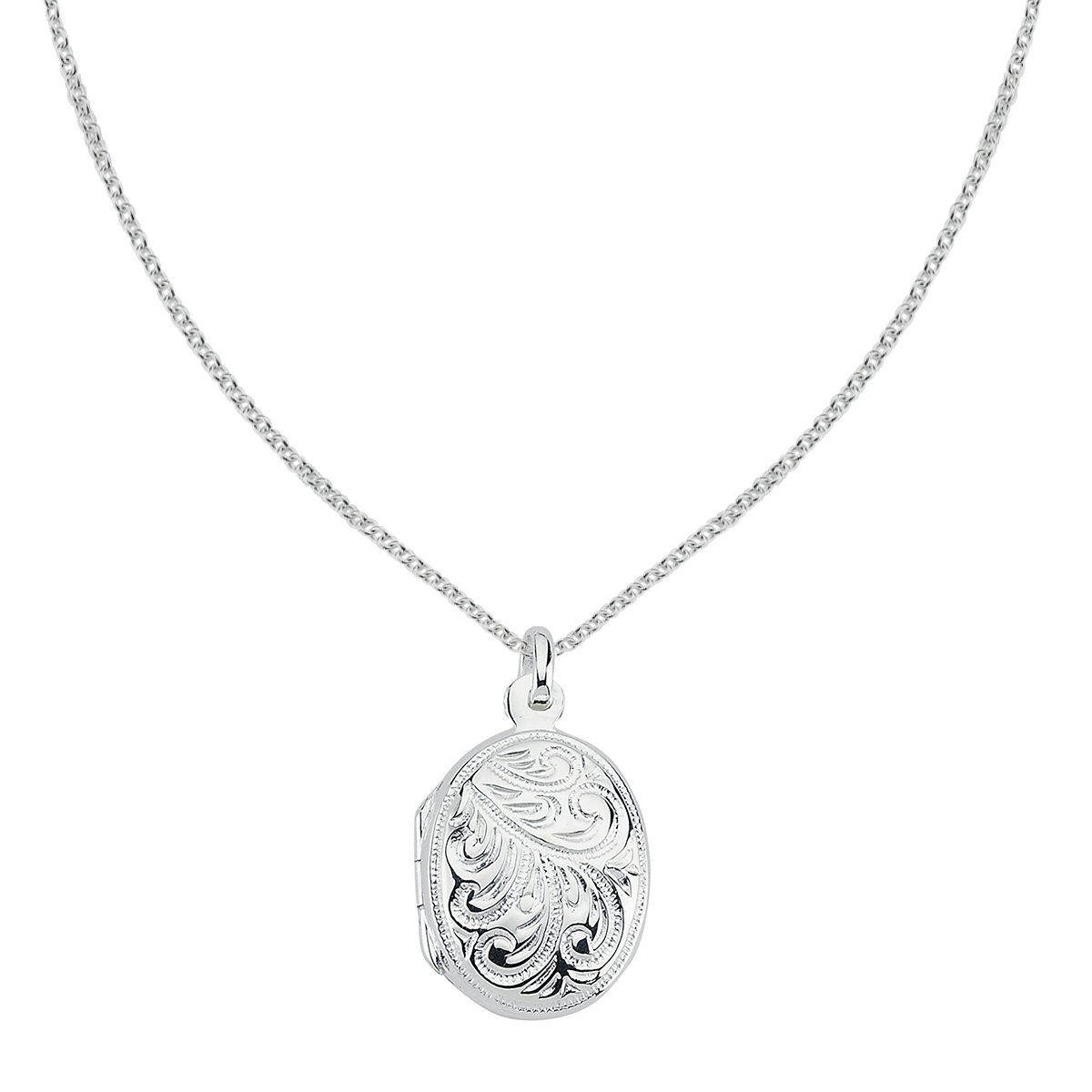 Vinani Anhänger Indien Design Medaillon mit Verzierungen zum Öffnen glänzend mit Fiorentina Kette Sterling Silber 925 Kette Italien 2AMI-F500
