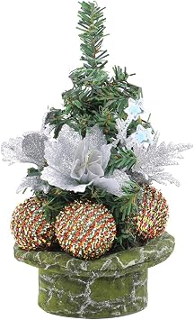 Mini Christmas Trees, Christmas Tree Potted Plant, Artificial Small Christmas Table Decorations with Christmas Ball Ornaments for Indoor Home Office Xmas Party Centerpieces Decor