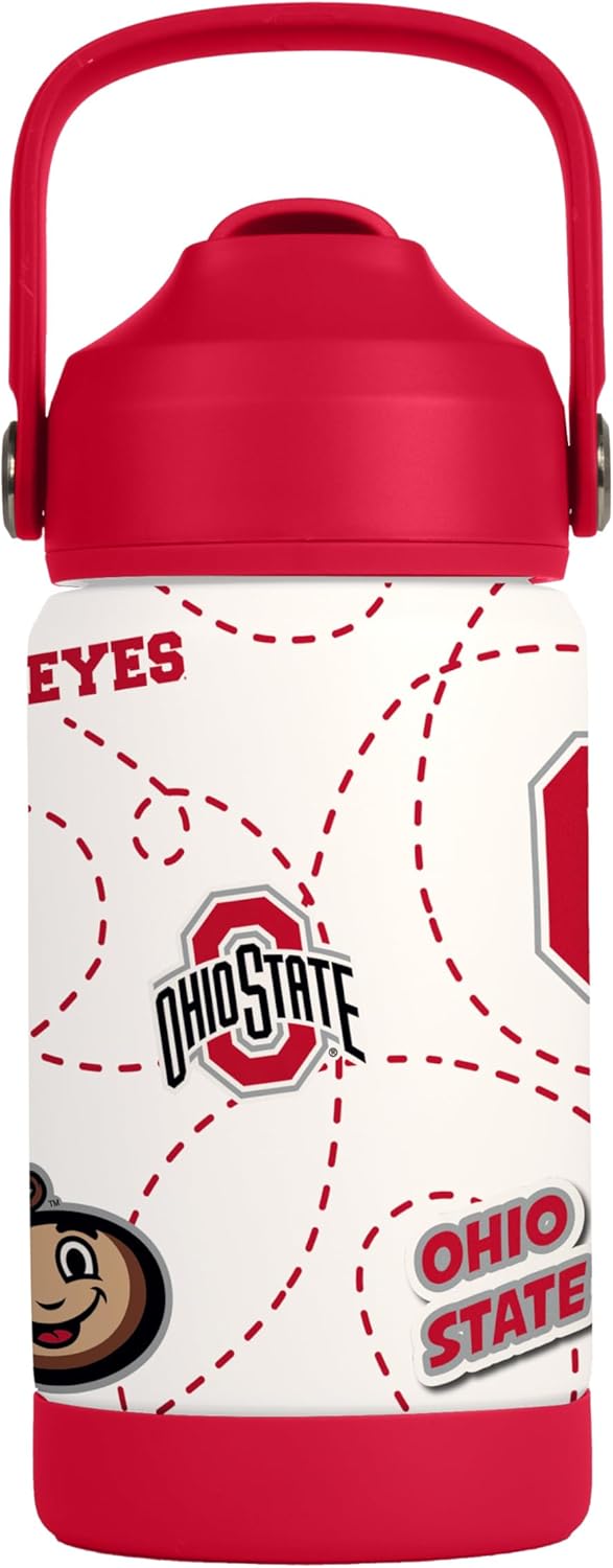 Logo Brands NCAA Mascot Stainless-Steel Kids Bottle -Soft Silicone Mouthpiece, Easy To Carry, Kid-Friendly Design- Great For School & On-The-Go