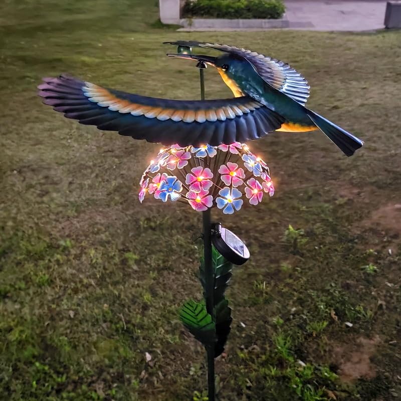 Amazon.co.jp: 【Russel】鳥 まわるカワセミ 翡翠 花 ガーデンライト