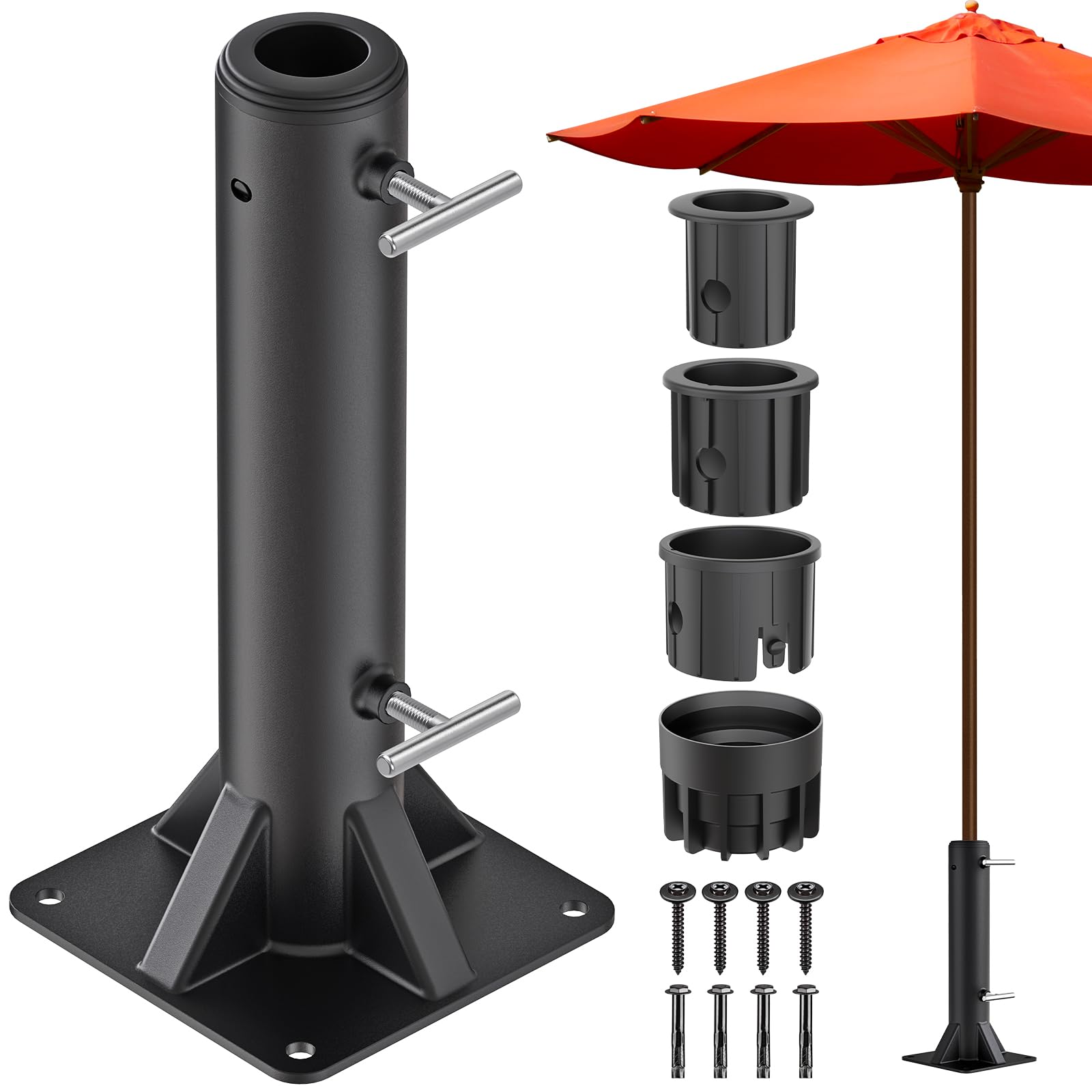 Dolibest Sonnenschirmhalter Standrohr Bodenhülse Bodenanker/Eckige
