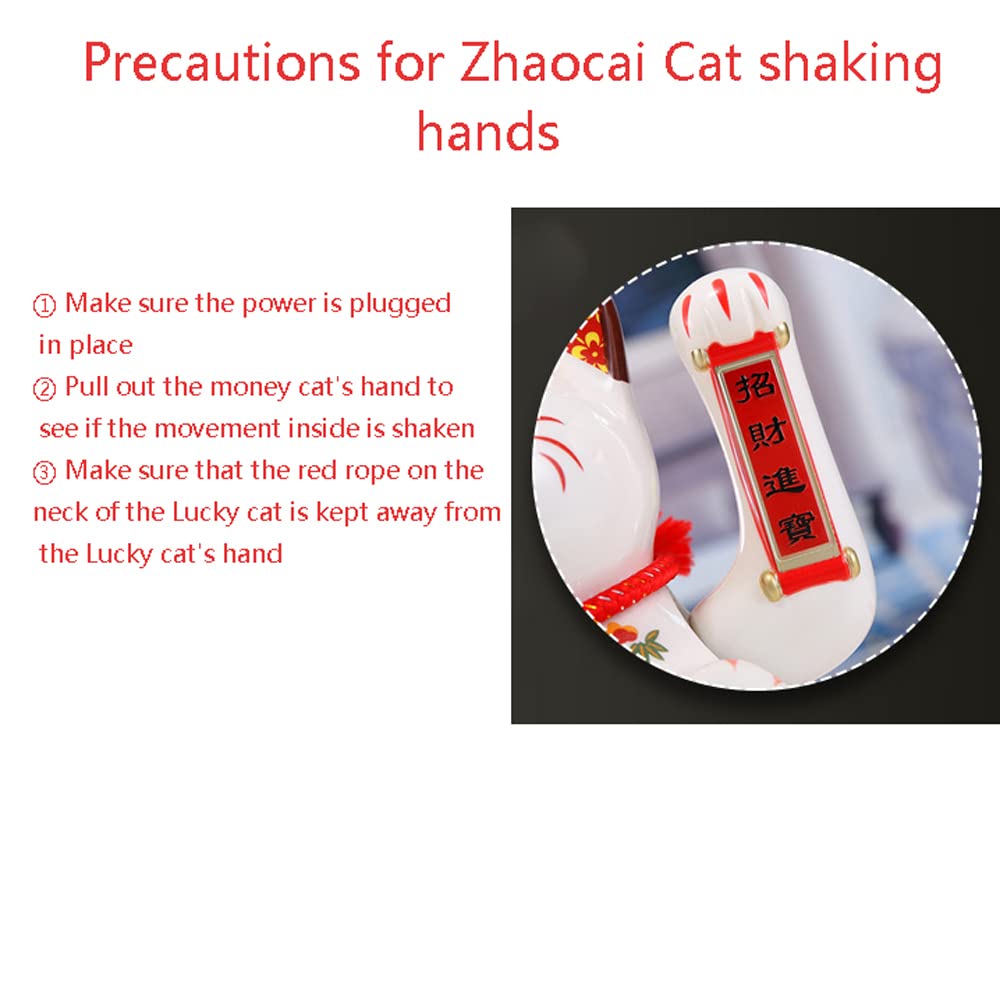 9 Pulgadas Estatua del Gato Afortunado,China Gato Afortunado,Gato Afortunado de Cerámica Que Agita,Maneki Neko,para Tiendas,Restaurantes,Estar y Decoración del(18 * 14 * 21cm)